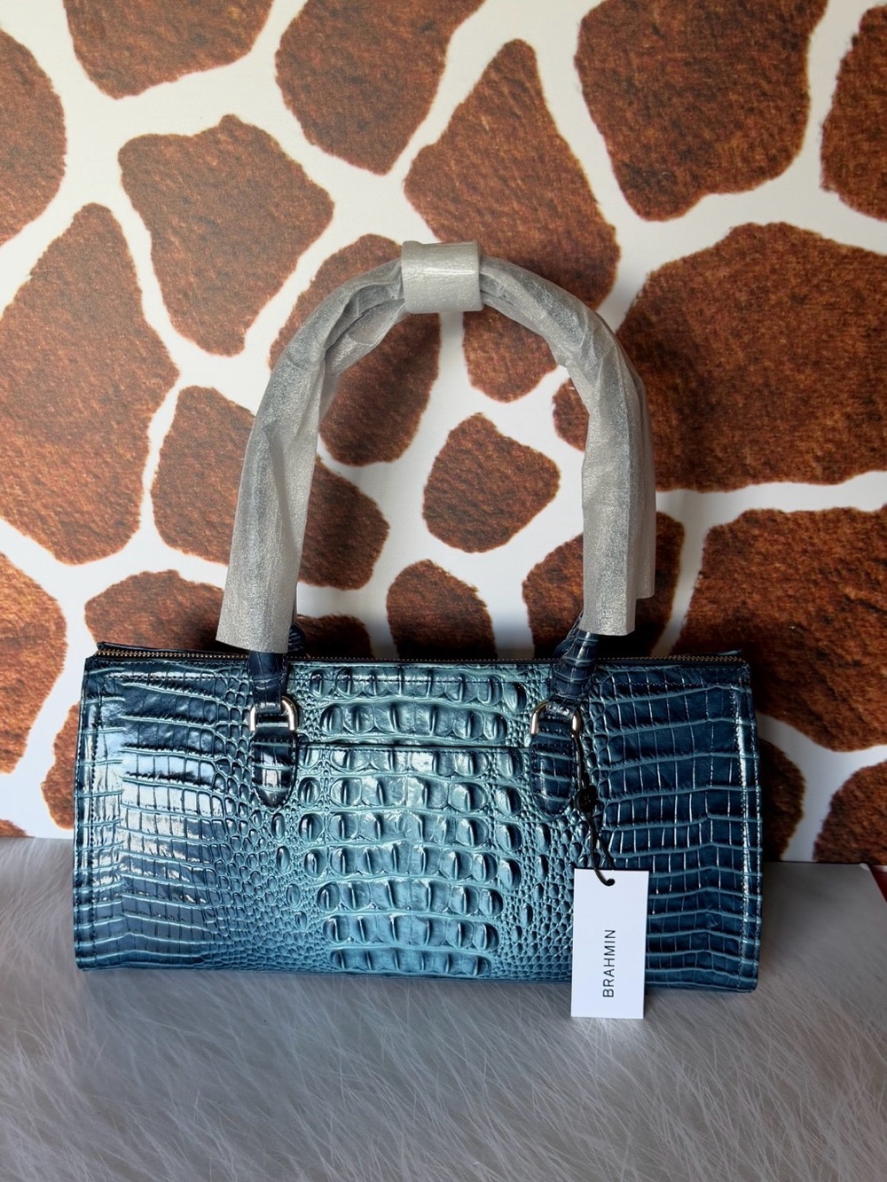 GORGEOUS BLUE Brahmin Sophia Retro Blue Melbourne bag NWT HTF - Picture 6 of 11